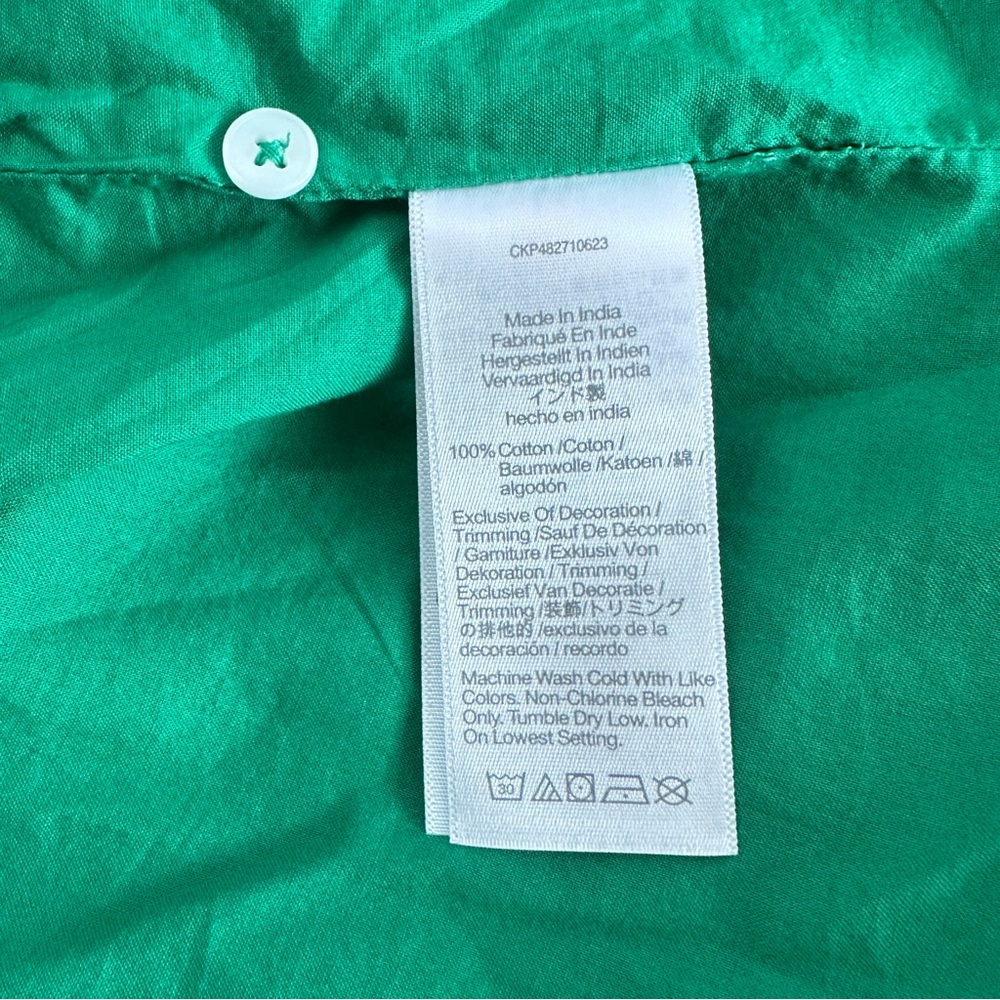 Madewell Melody Bubble Hem Smocked Midi Dress in Verdant Green Poplin |XL| NWT - Picture 9 of 15